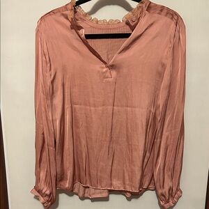 Pink S J. Crew Ruffle-Neck Blouse